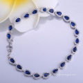 sapphire round zircon brass bracelet